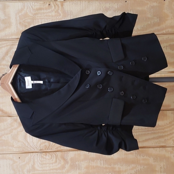 Laundry by Shelli Segal Black Button Front Tuxedo Jacket Size 6 - Picture 1 of 7